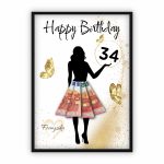Geldgeschenk zum Geburtstag | Silhouette mit Geldschein-Rock