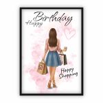 Geldgeschenk zum Geburtstag | Einkaufstaschen zum Ausschneiden & Figur individualisierbar