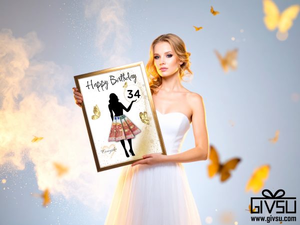 Geldgeschenk zum Geburtstag | Silhouette mit Geldschein-Rock – Bild 2