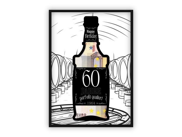 Personalisiertes Geldgeschenk zum Geburtstag | Alter anpassbar | Perfekt gealtert | Whisky-Flasche