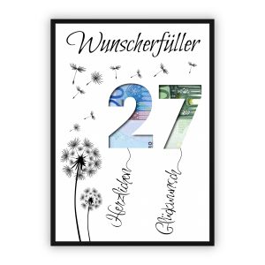 Geldgeschenk zum Geburtstag | Zahl zum Ausschneiden & Wunschbetrag hinterlegen