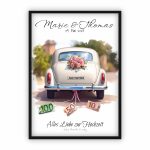 Personalisiertes Geldgeschenk zur Hochzeit | Geldgeschenkidee | Hochzeitsgeschenk | Geschenk für das Brautpaar | Auto | Oldtimer beige