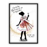 Geldgeschenk zur Konfirmation | Mädchen-Silhouette mit Fächerkleid & Pusteblume