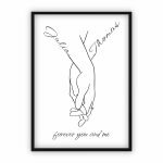 Geschenk zum Jahrestag | Line-Art mit Namen & persönlichem Text