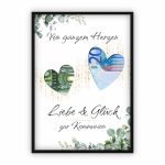 Geldgeschenk zur Kommunion | Zwei Herzen zum Ausschneiden & Geld hinterlegen