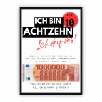 Geldgeschenk zum 18. Geburtstag | Deine erste Million | DIN A4