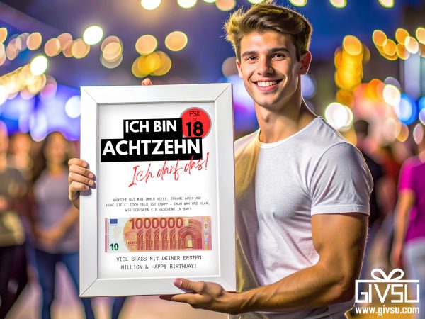 Geldgeschenk zum 18. Geburtstag | Deine erste Million | DIN A4 – Bild 2