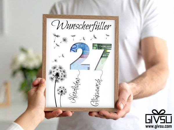 Geldgeschenk zum Geburtstag | Zahl zum Ausschneiden & Wunschbetrag hinterlegen – Bild 2