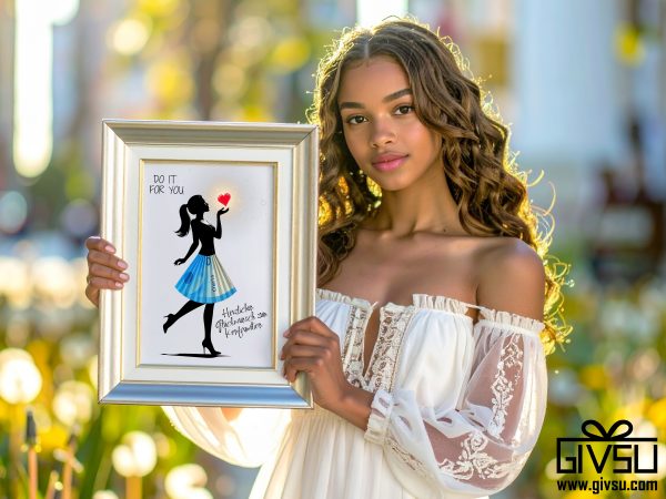 Geldgeschenk zur Konfirmation | Silhouette mit Herz & Geldschein-Rock – Bild 2