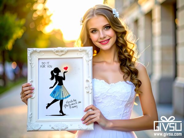 Geldgeschenk zur Firmung | Silhouette mit Herz & Geldschein-Rock – Bild 2