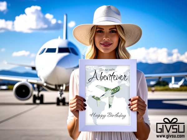 Geldgeschenk zum Geburtstag | Flugzeug ausschneiden & Geldscheine als Reise-Gutschein hinterlegen – Bild 2