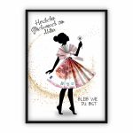 Geldgeschenk zum Abitur | Mädchen-Silhouette mit Fächerkleid & Pusteblume