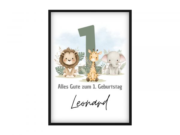 Geschenk zum 1. Geburtstag – mit süßen Tieren als besonderes Erinnerungsstück für ihn oder sie